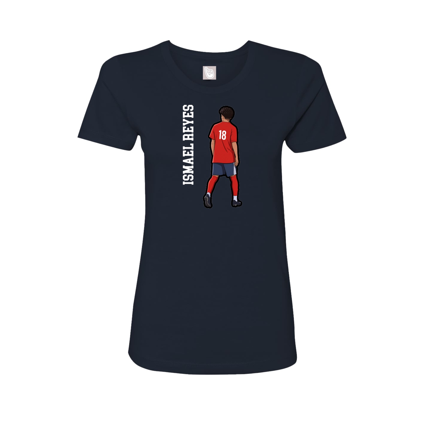 Fitted Women's Tee — Name Vertical in Navy