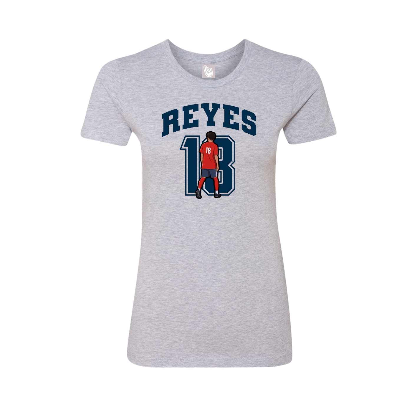 Fitted Women's Tee — Number in Grey