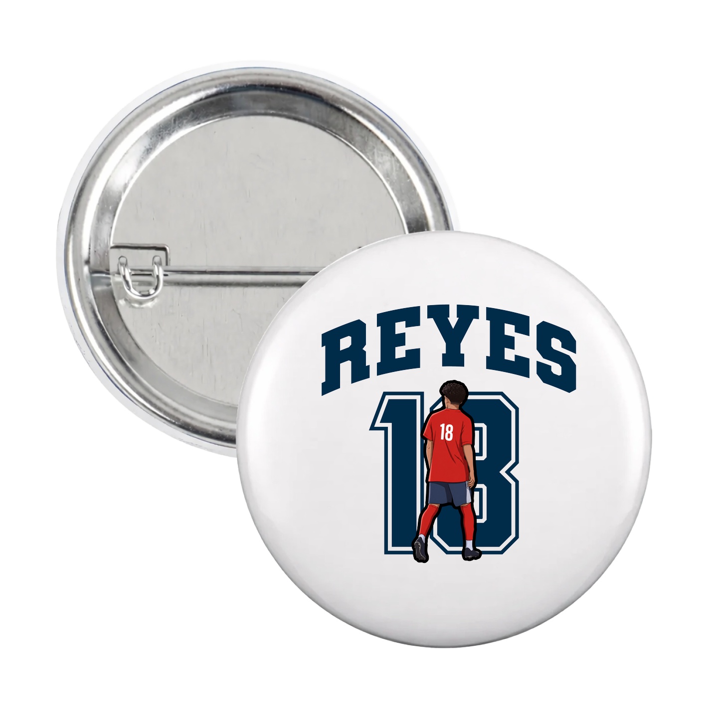 Game Day Button — Number in White