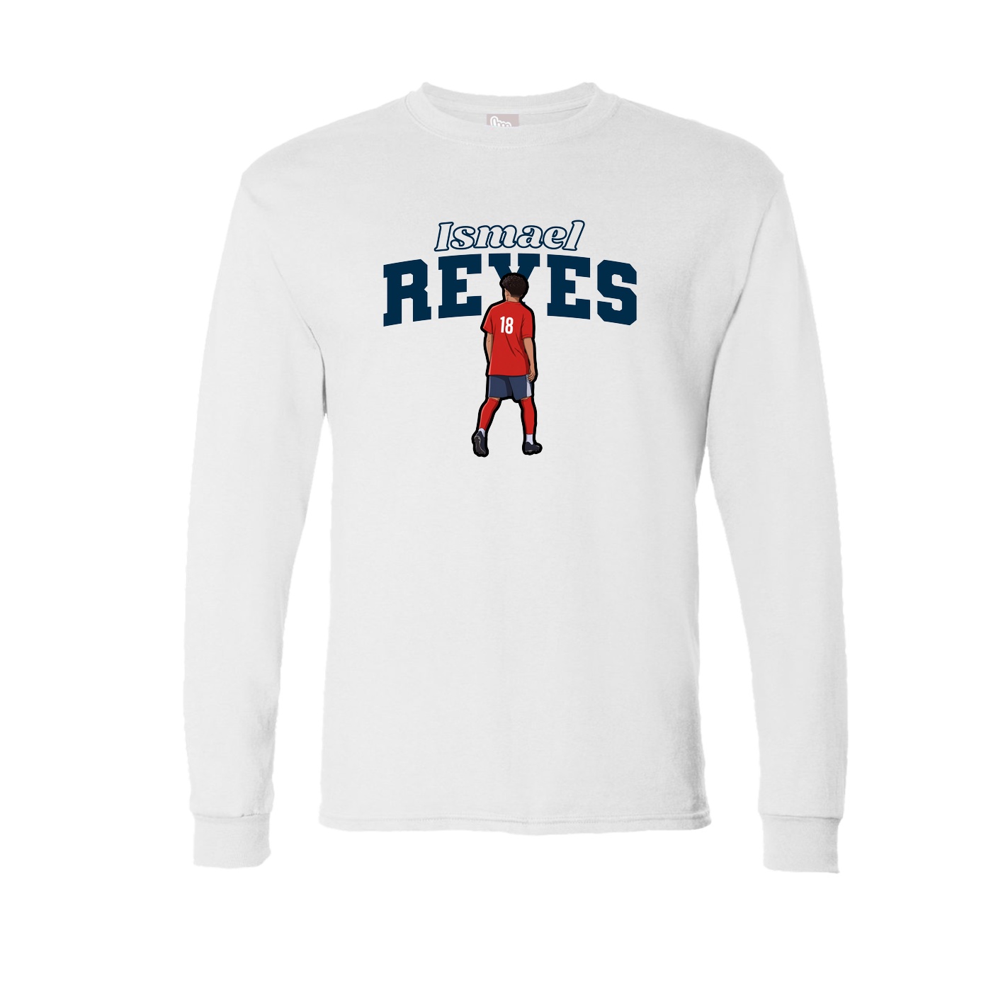 Long Sleeve Tee — Name Arch in White