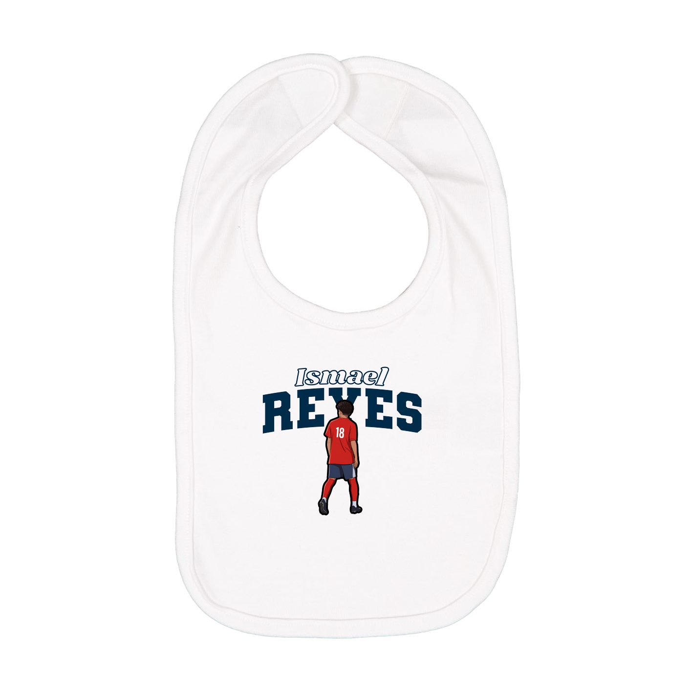 Infant Bib — Name Arch in White