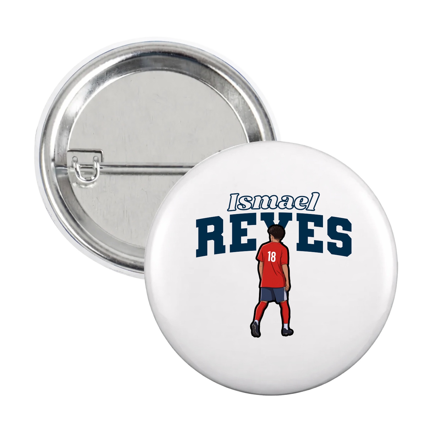 Game Day Button — Name Arch in White