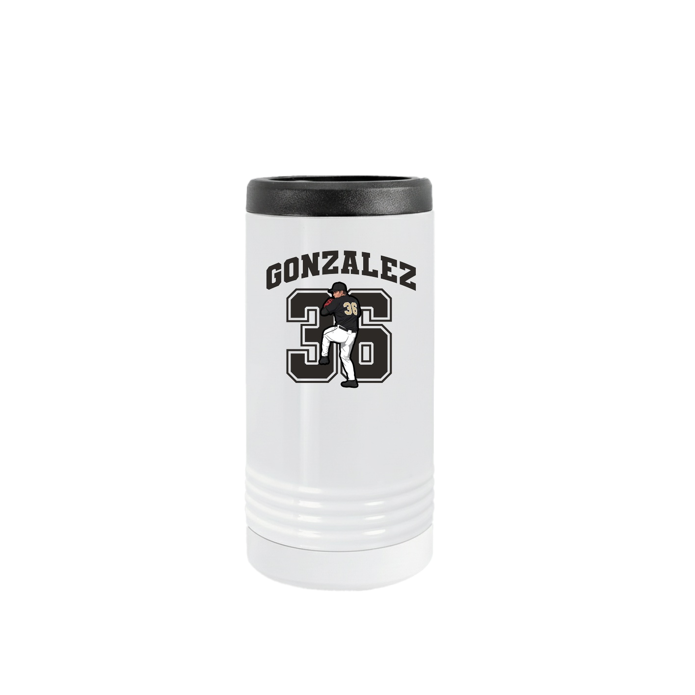 Slim Beverage Holder — Number in White
