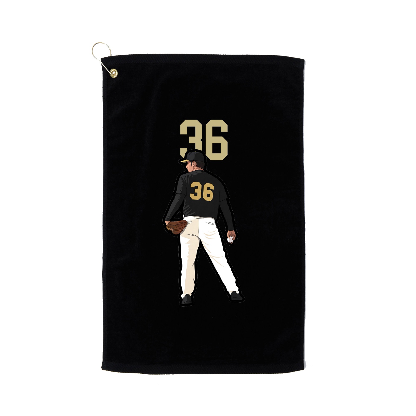 Golf Towel — Number Top in Black