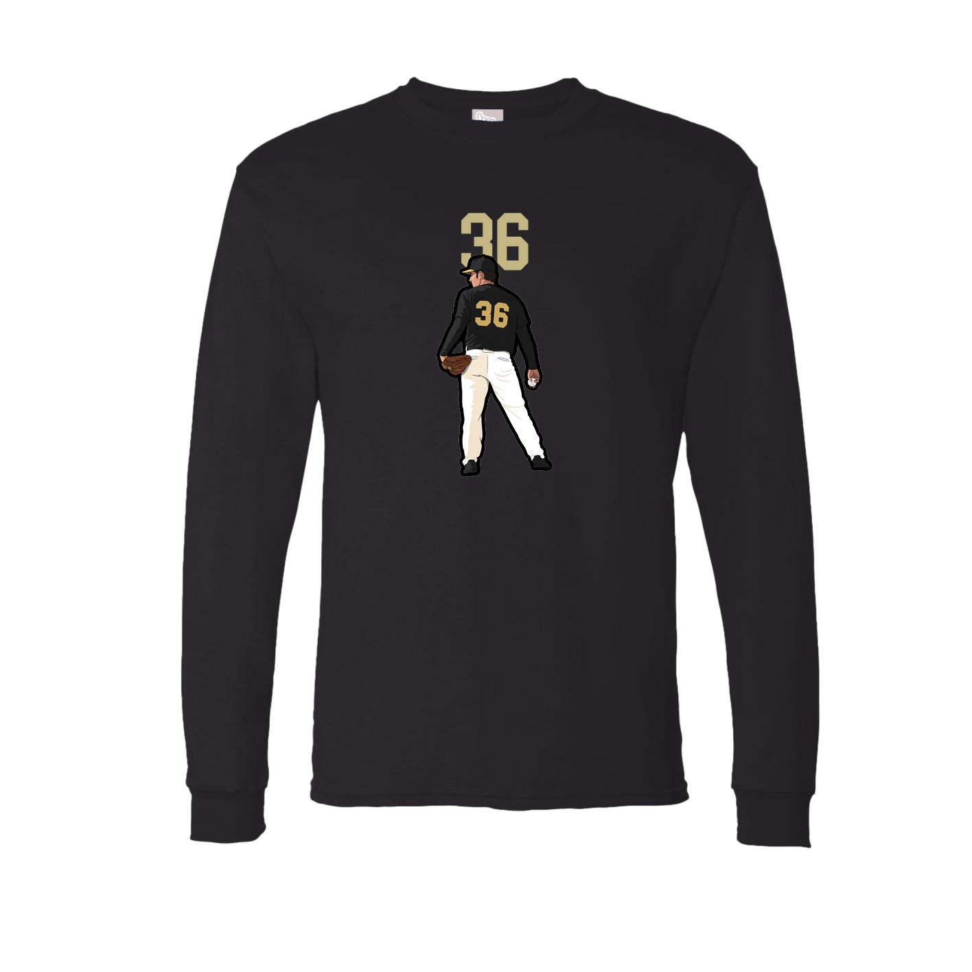 Long Sleeve Tee — Number Top in Black