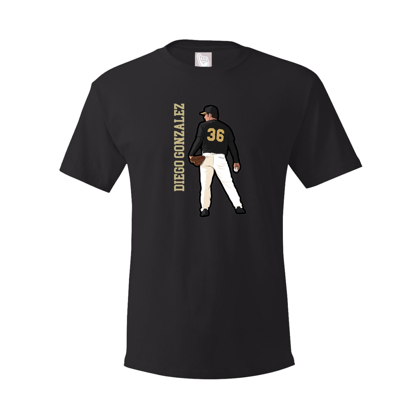Youth Tee — Name Vertical in Black