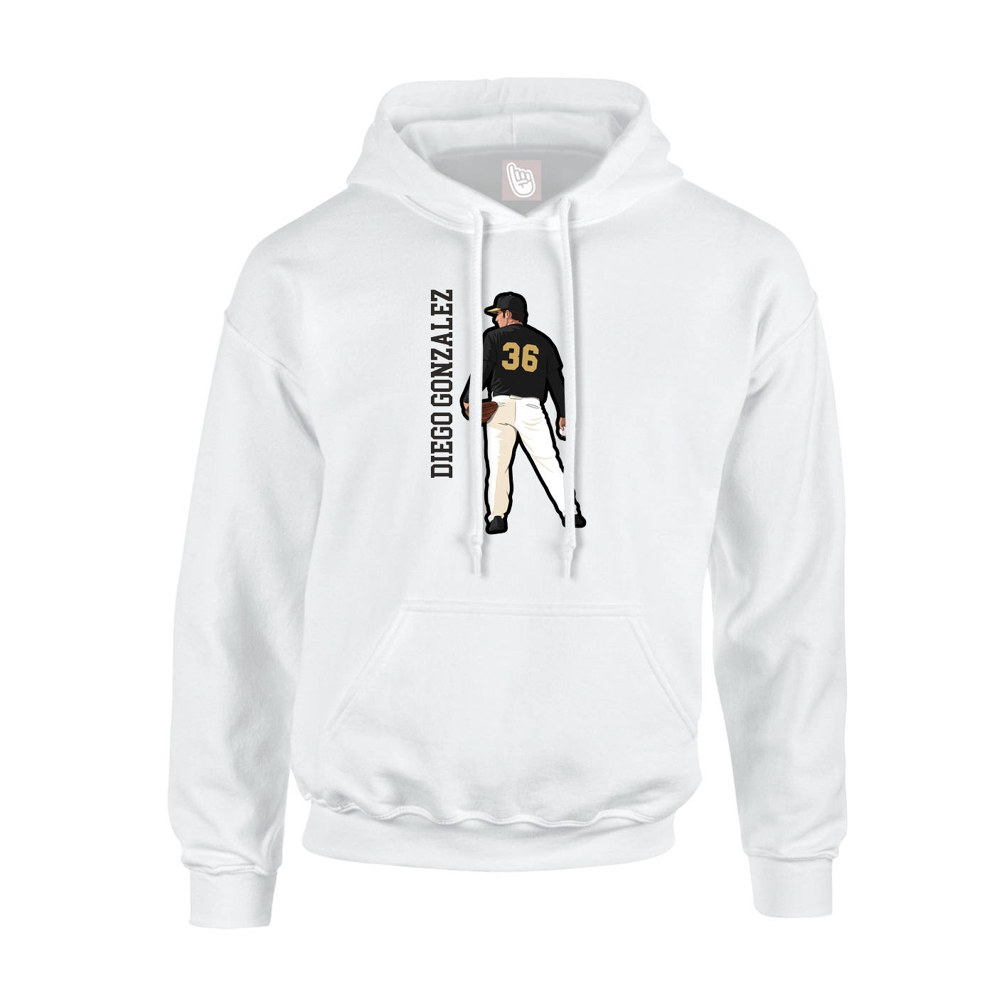 Youth Hoodie — Name Vertical in White