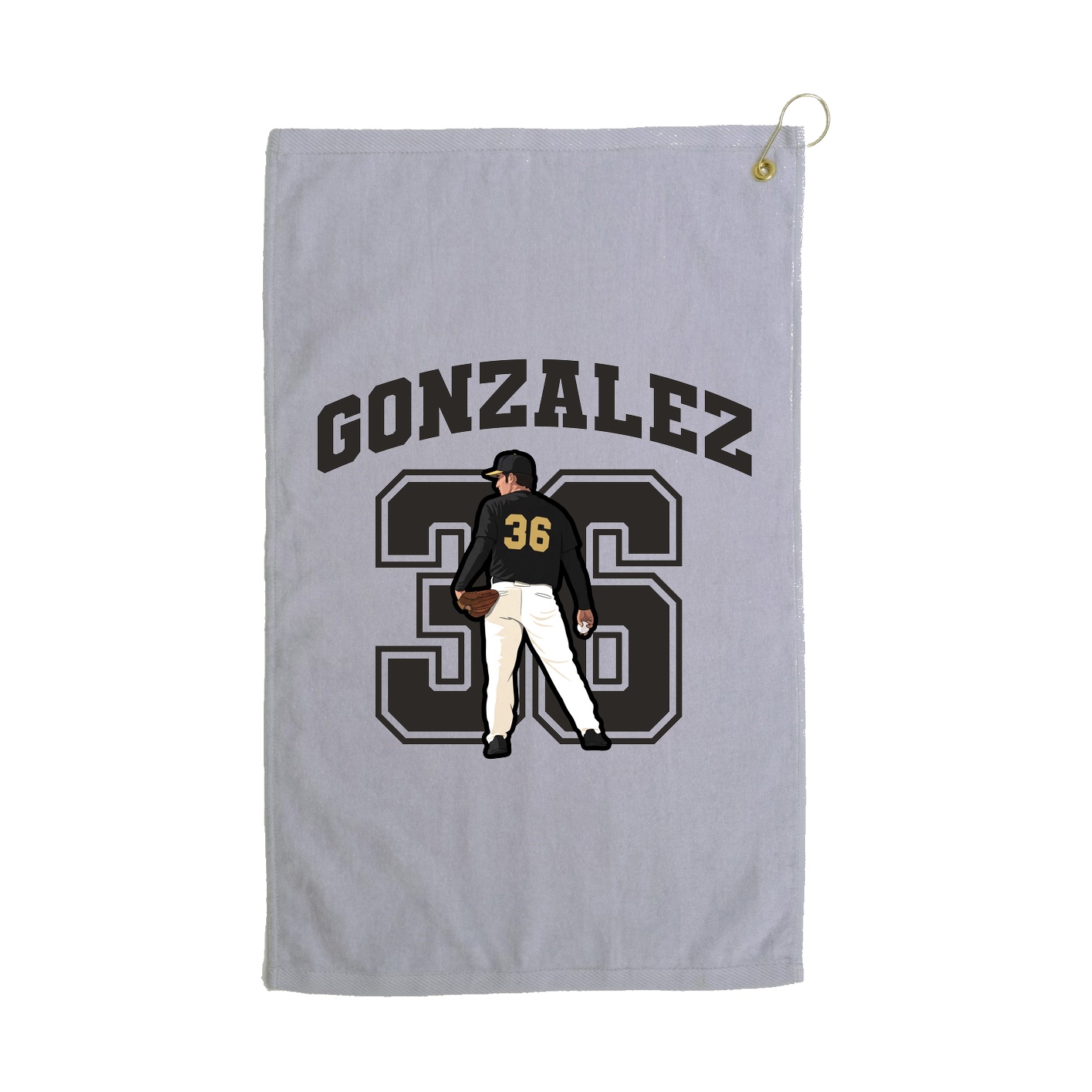 Golf Towel — Number in Grey