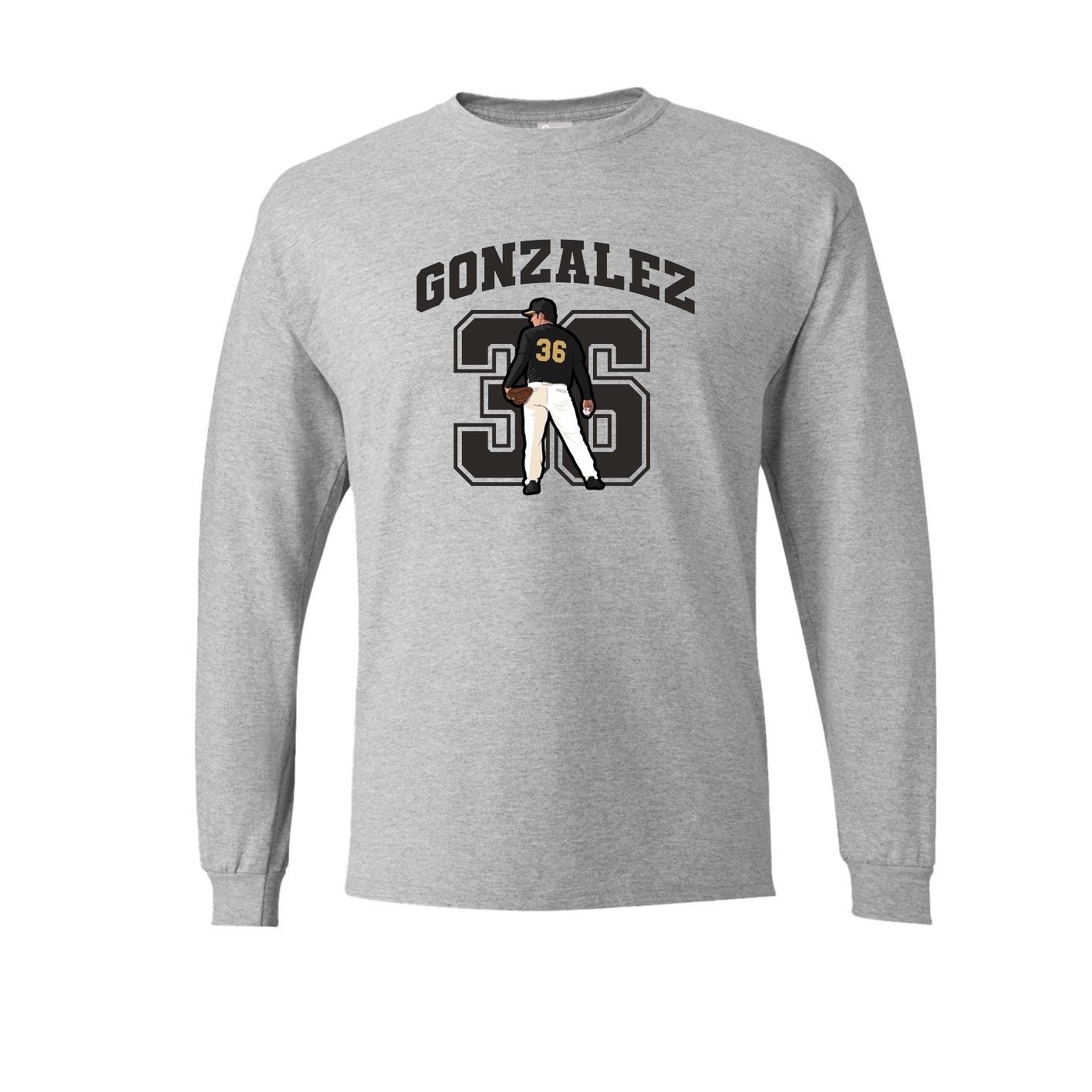 Long Sleeve Tee — Number in Grey