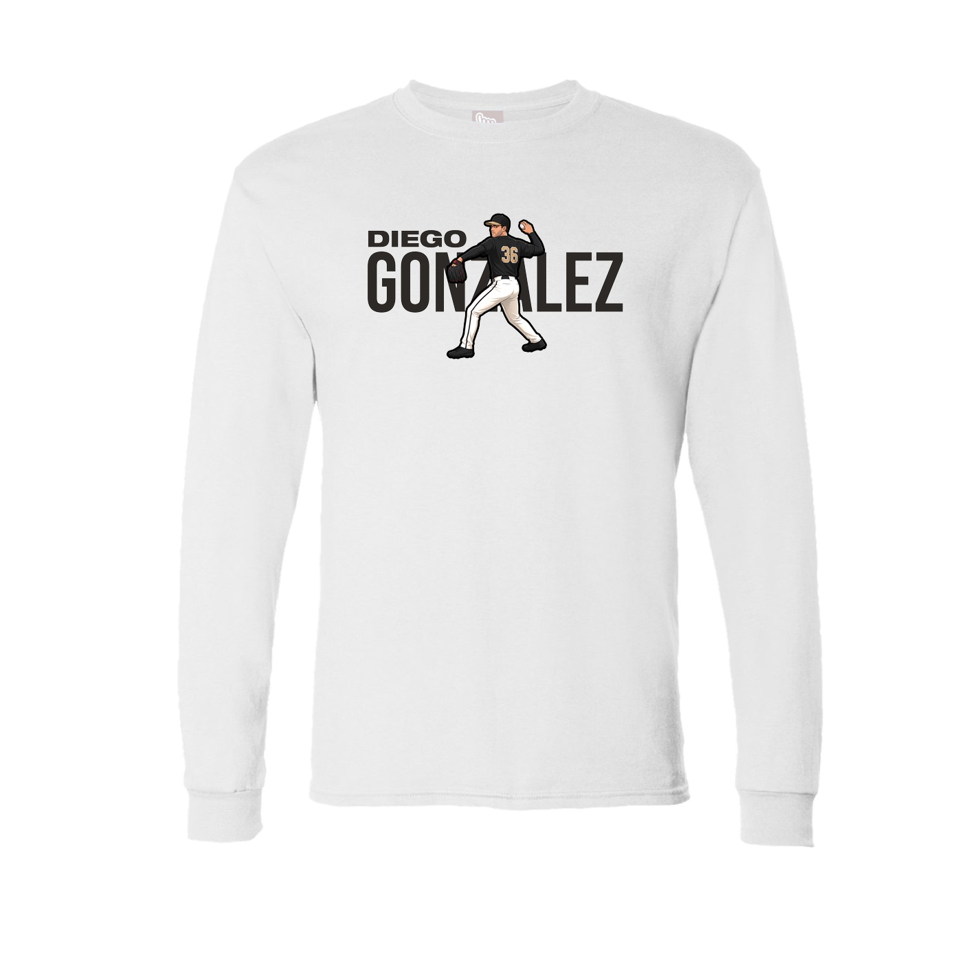 Long Sleeve Tee — Player Name in White