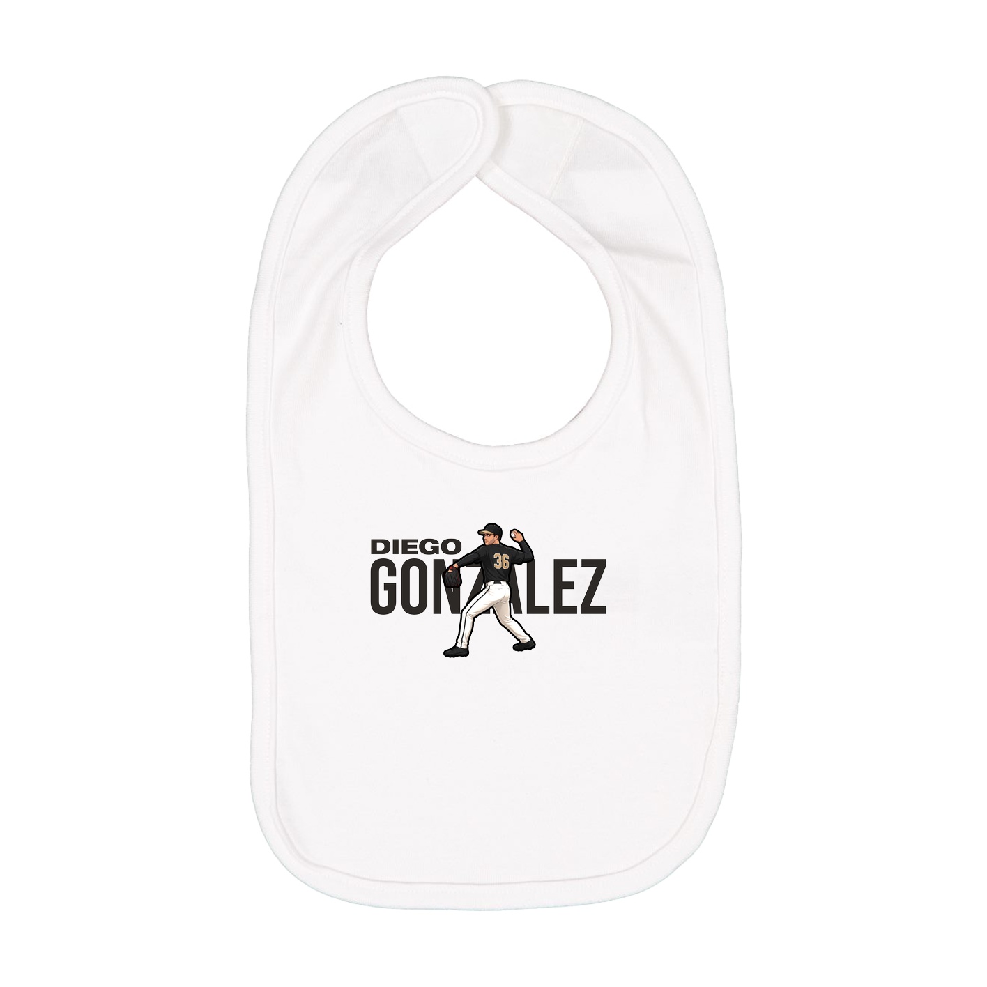 Infant Bib — Player Name in White