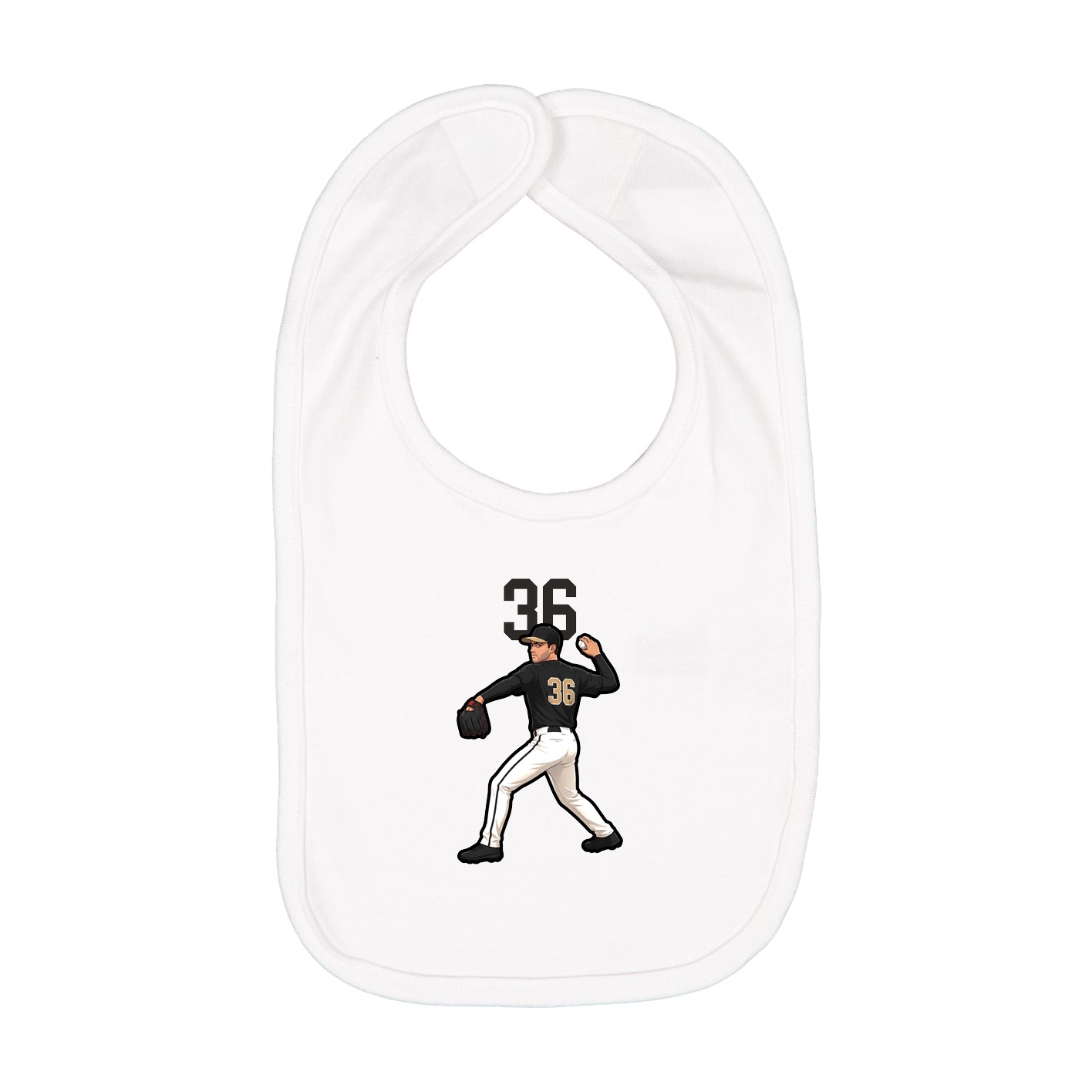 Infant Bib — Number Top in White