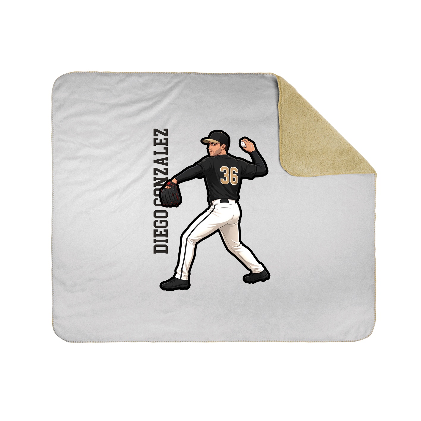 Throw Blanket — Name Vertical in White