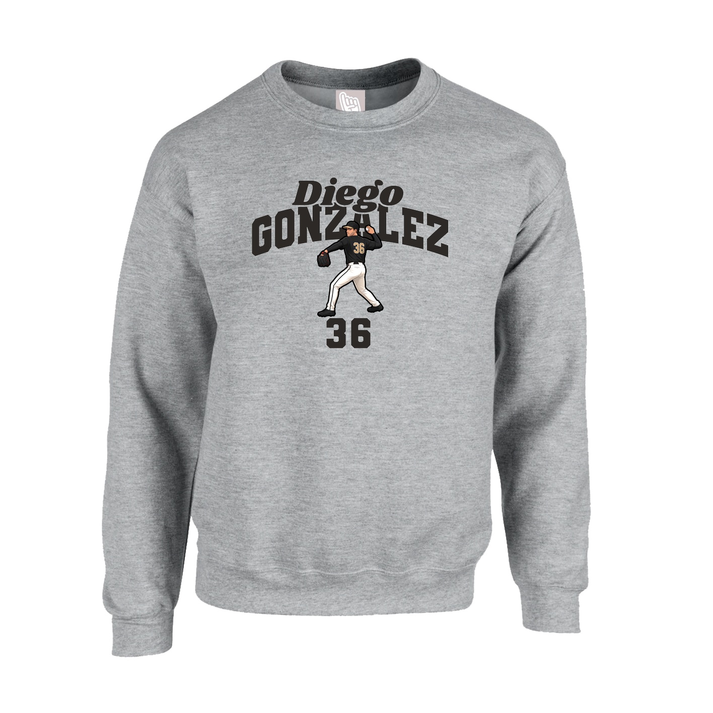 Fleece Crew — Signature Arch in Grey