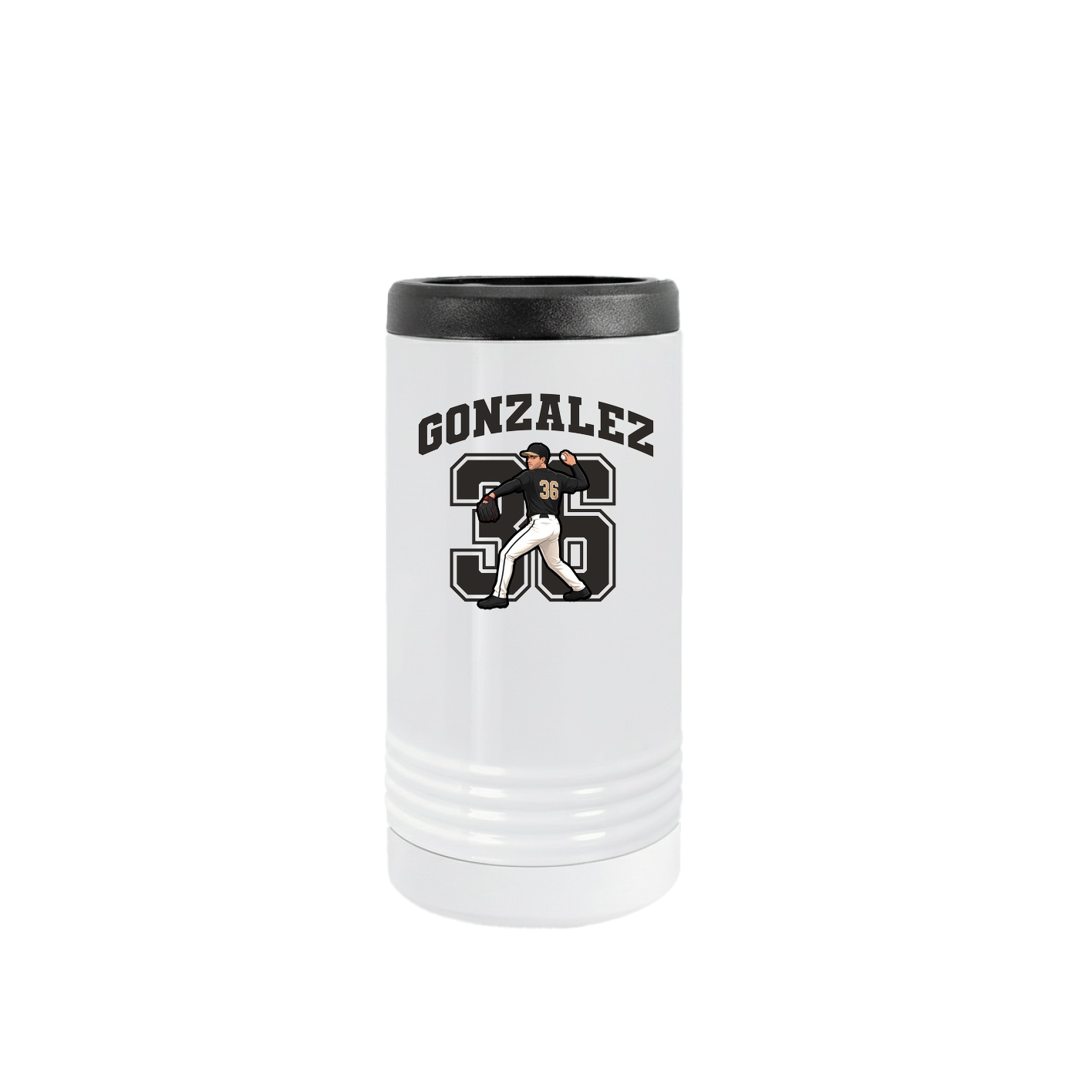 Slim Beverage Holder — Number in White