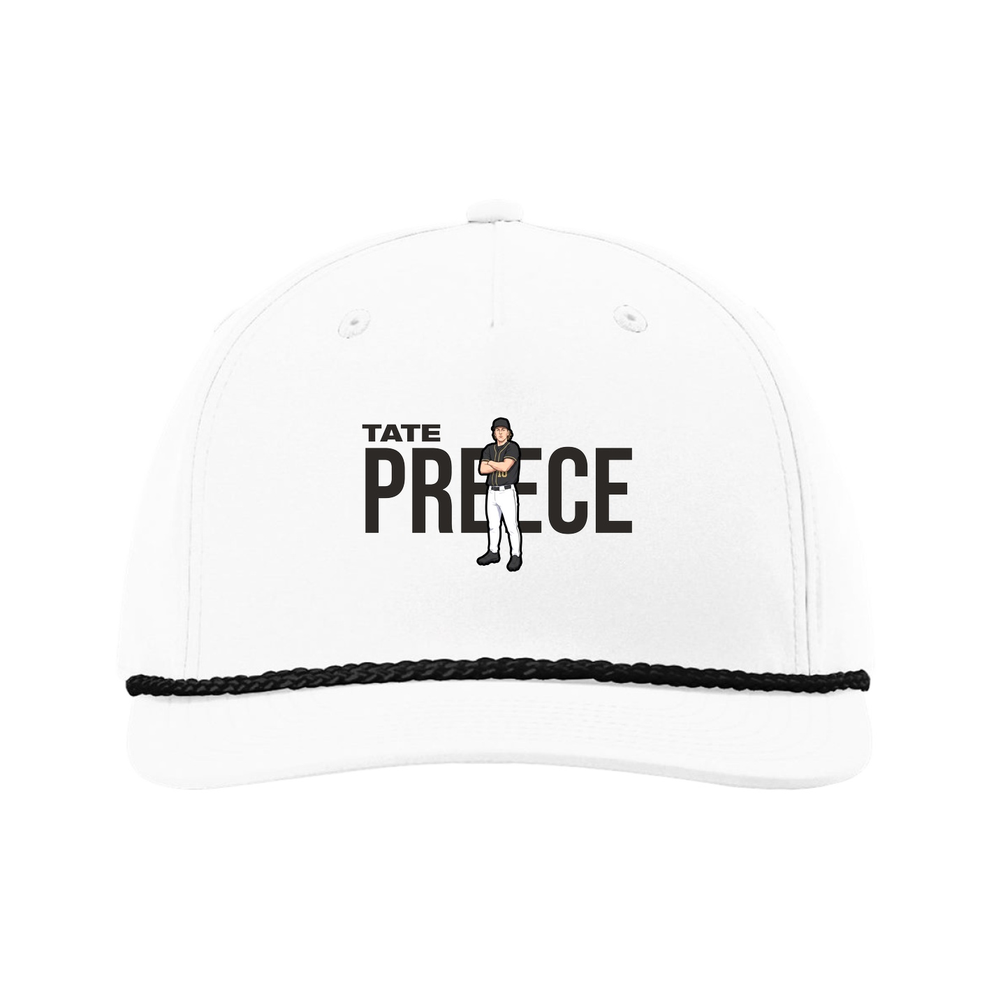 Five-Panel Classic Rope Cap — Player Name in White