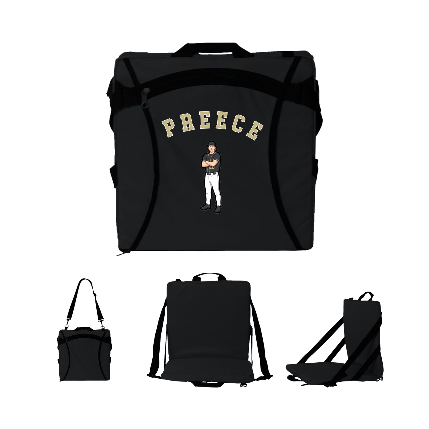 Folding Stadium Seat — Shirsey Arch in Black