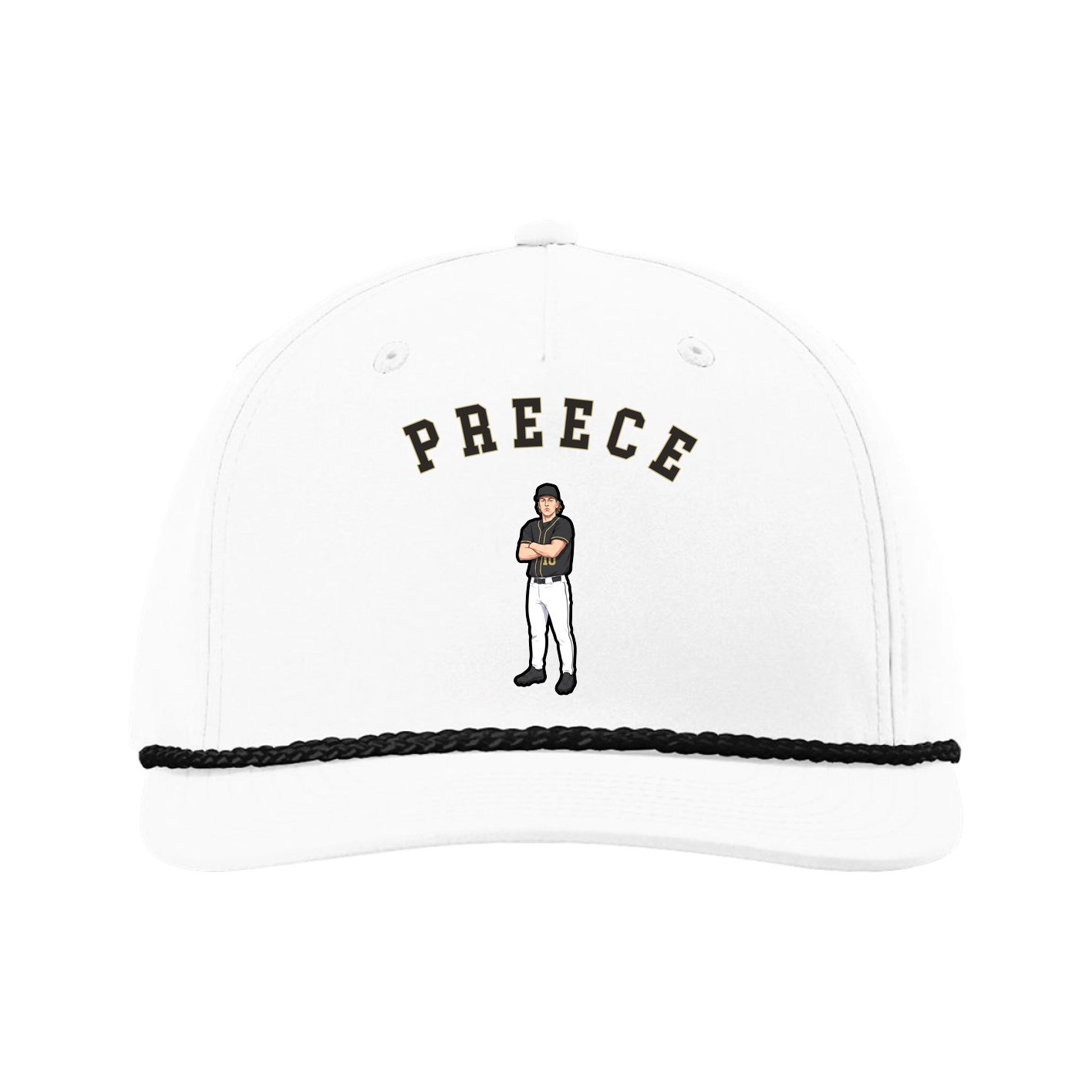 Five-Panel Classic Rope Cap — Shirsey Arch in White
