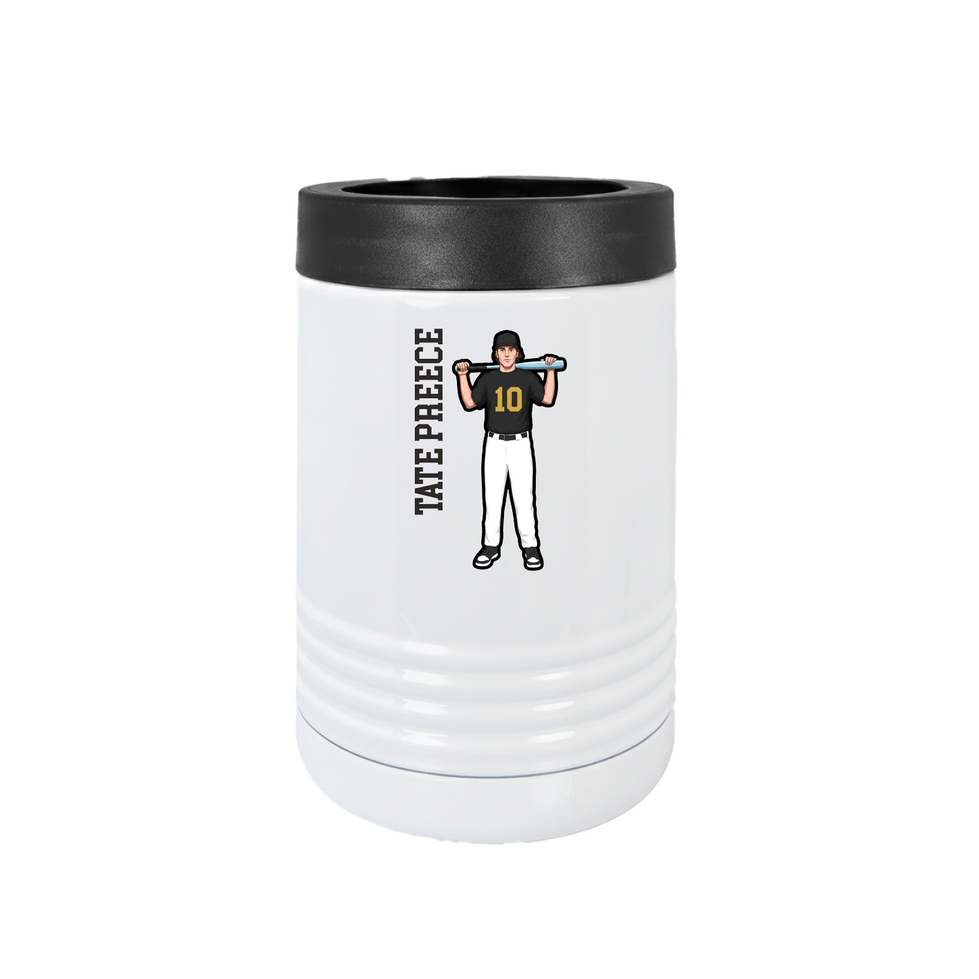 Beverage Holder — Name Vertical in White