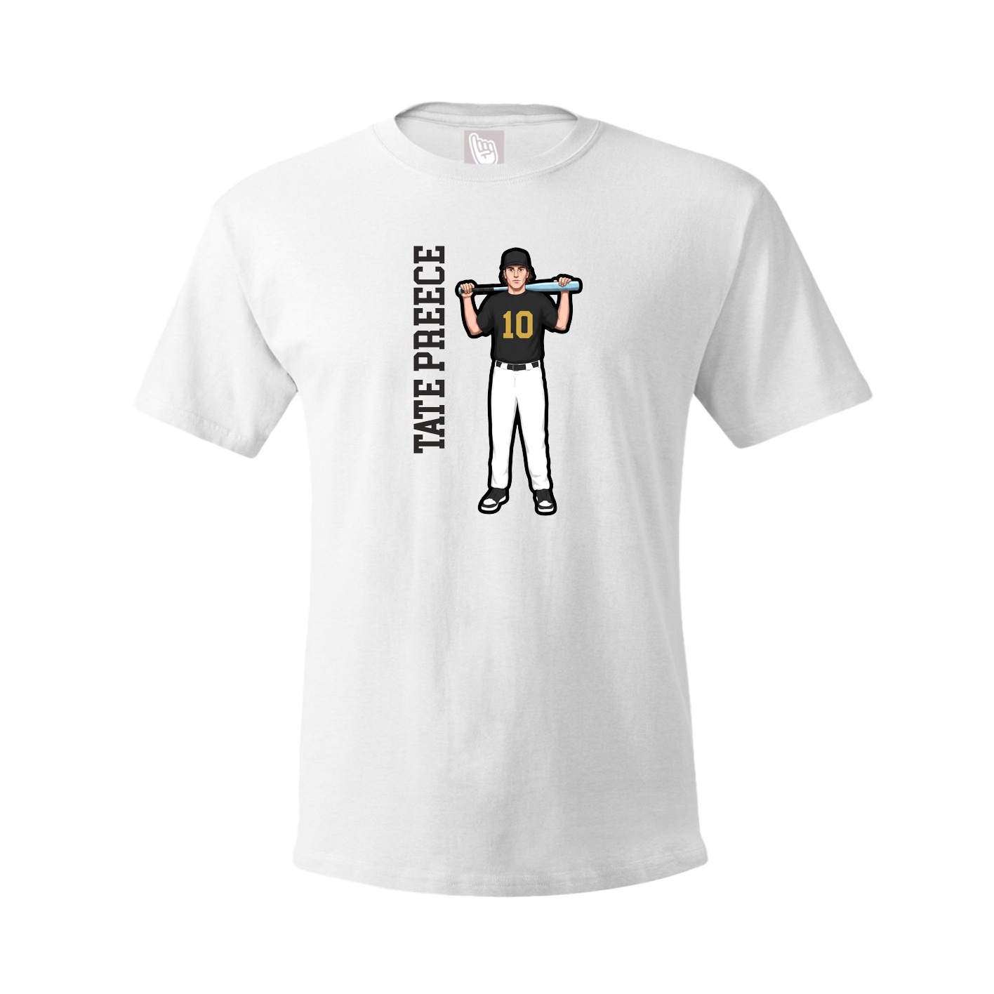 Tee — Name Vertical in White
