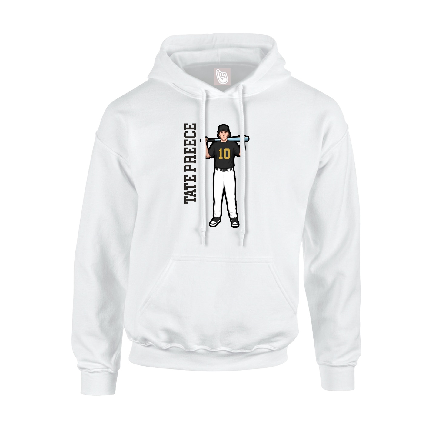 Hoodie — Name Vertical in White