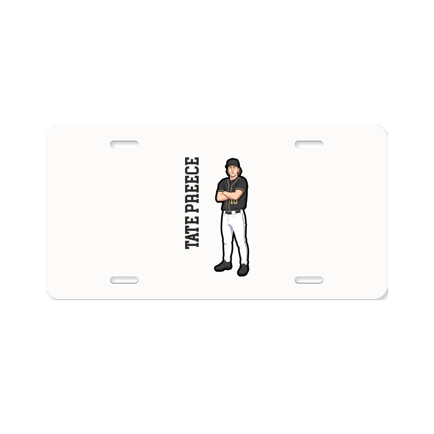 License Plate — Name Vertical in Classic