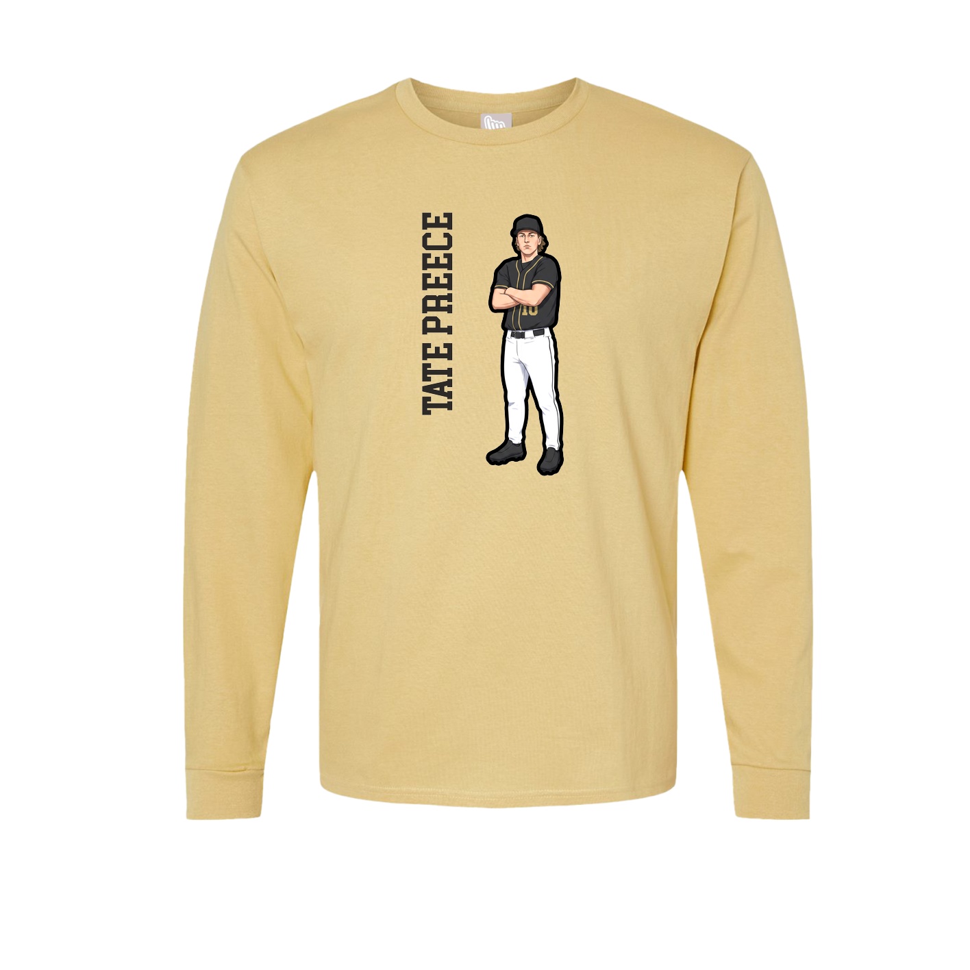 Long Sleeve Tee — Name Vertical in Vegas Gold