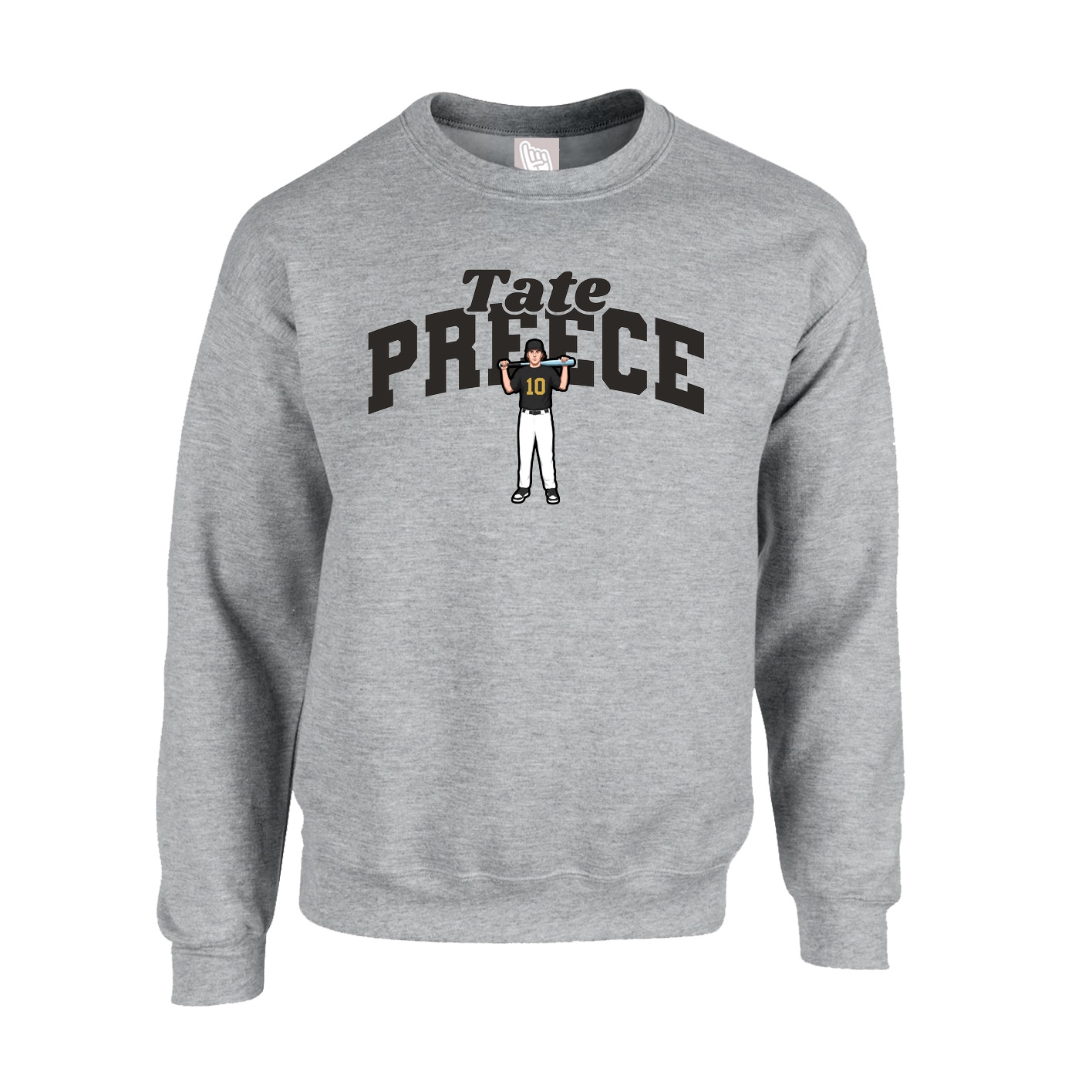 Fleece Crew — Signature Arch in Grey