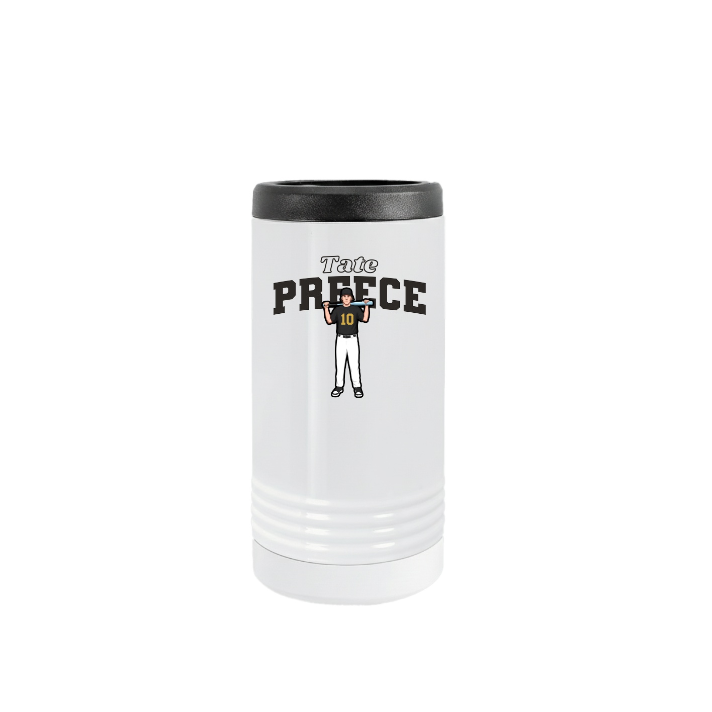 Slim Beverage Holder — Name Arch in White
