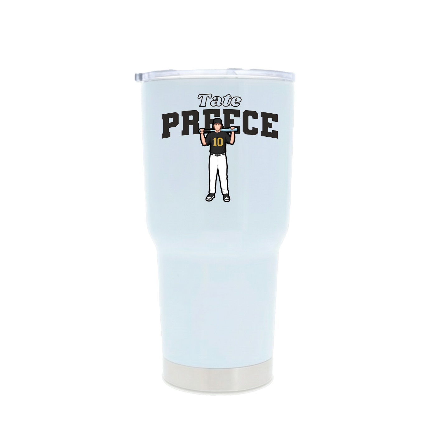 30oz Stainless Steel Tumbler — Name Arch in White