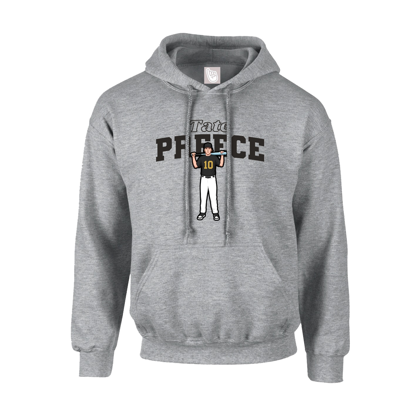 Youth Hoodie — Name Arch in Grey