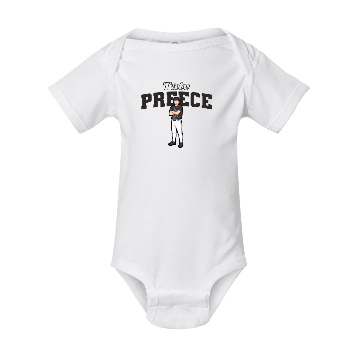 Baby Onesie — Name Arch in White