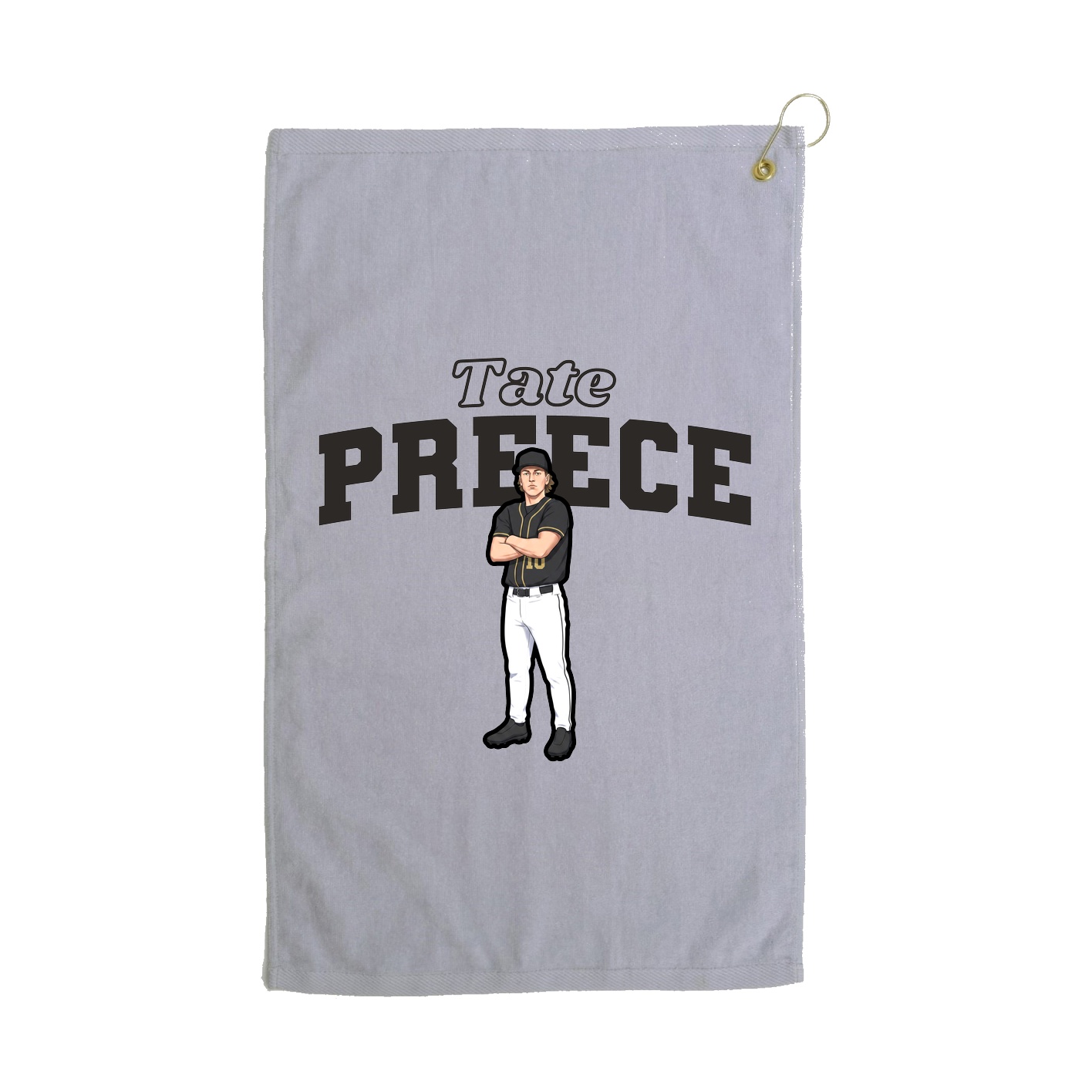 Golf Towel — Name Arch in Grey
