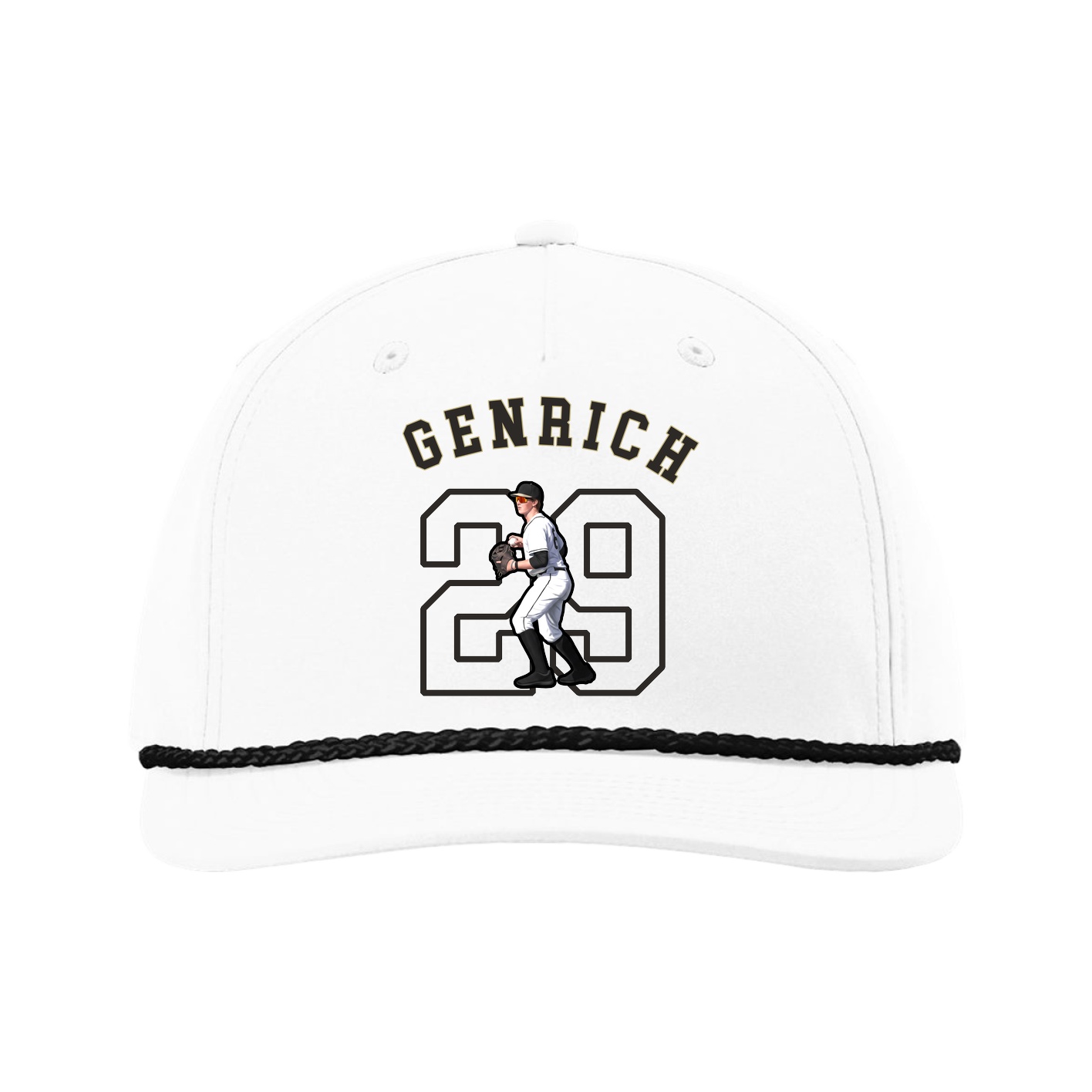 Five-Panel Classic Rope Cap — Shirsey Arch in White