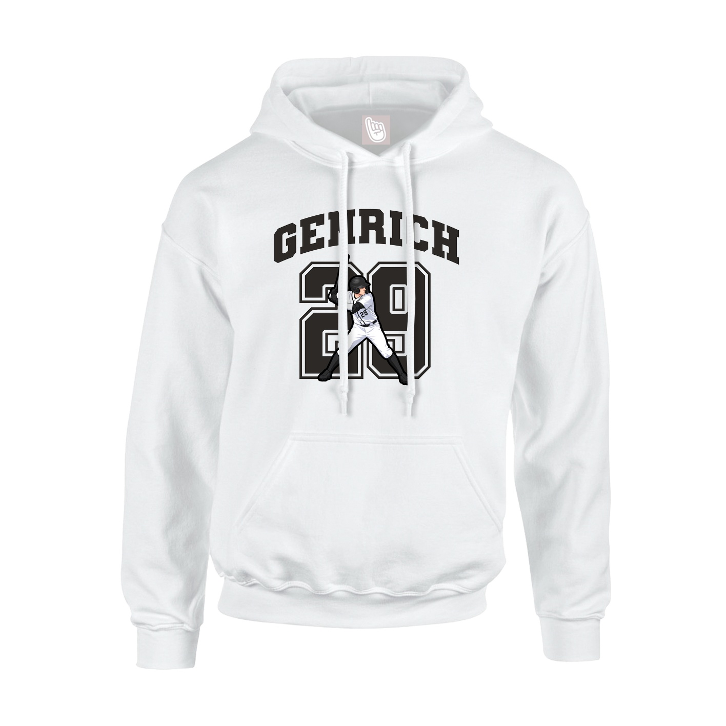 Youth Hoodie — Number in White