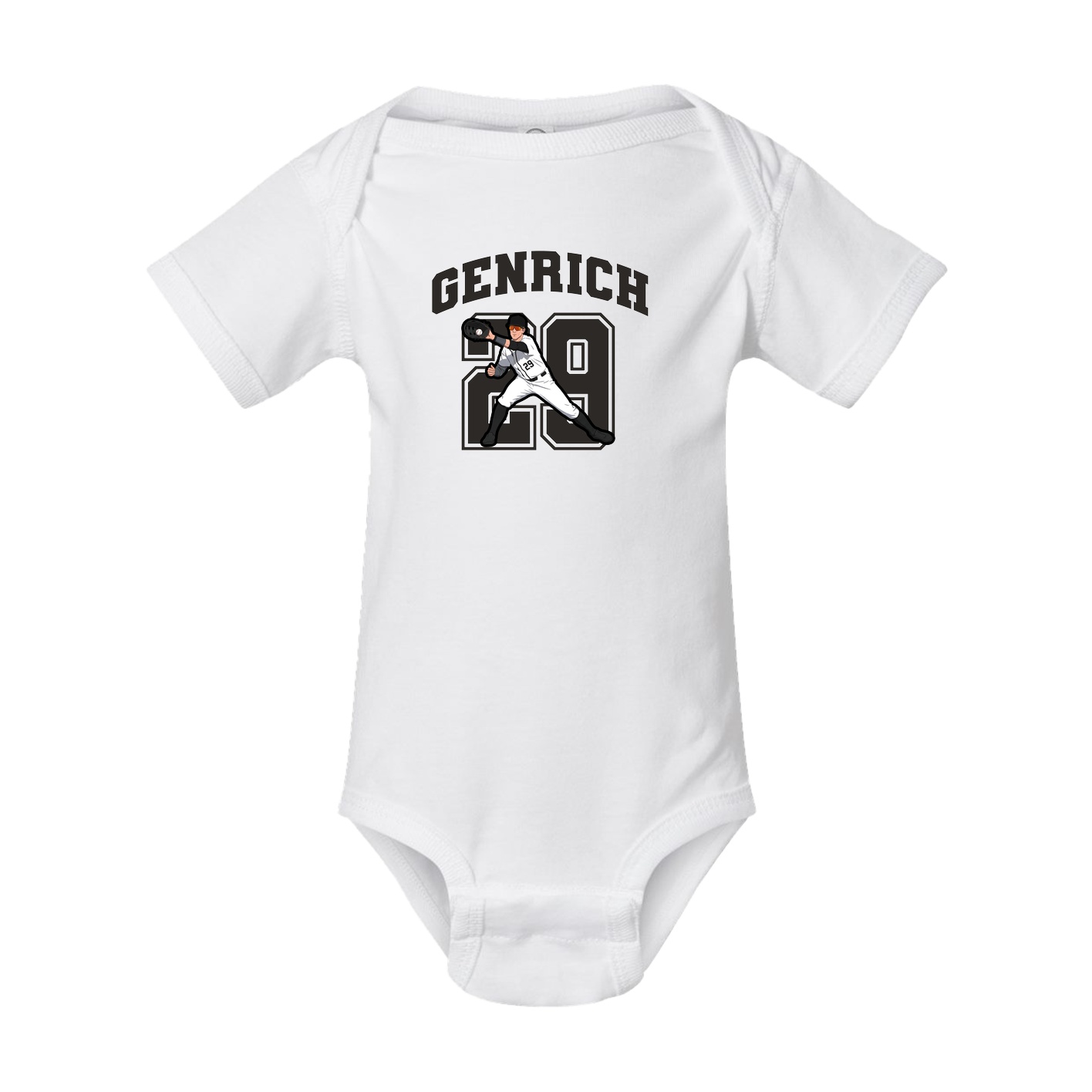 Baby Onesie — Number in White