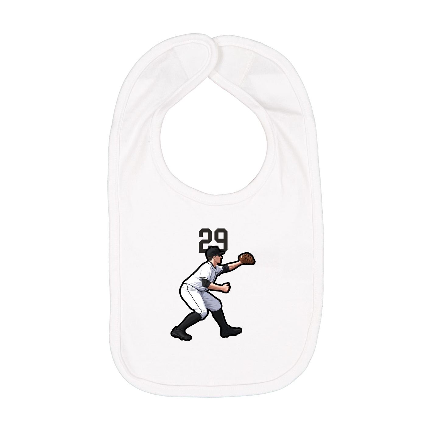 Infant Bib — Number Top in White