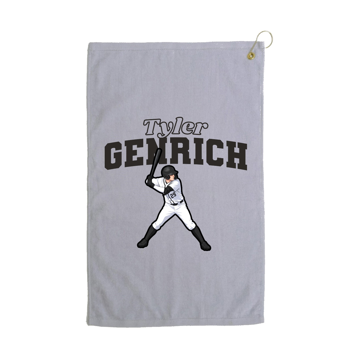 Golf Towel — Name Arch in Grey