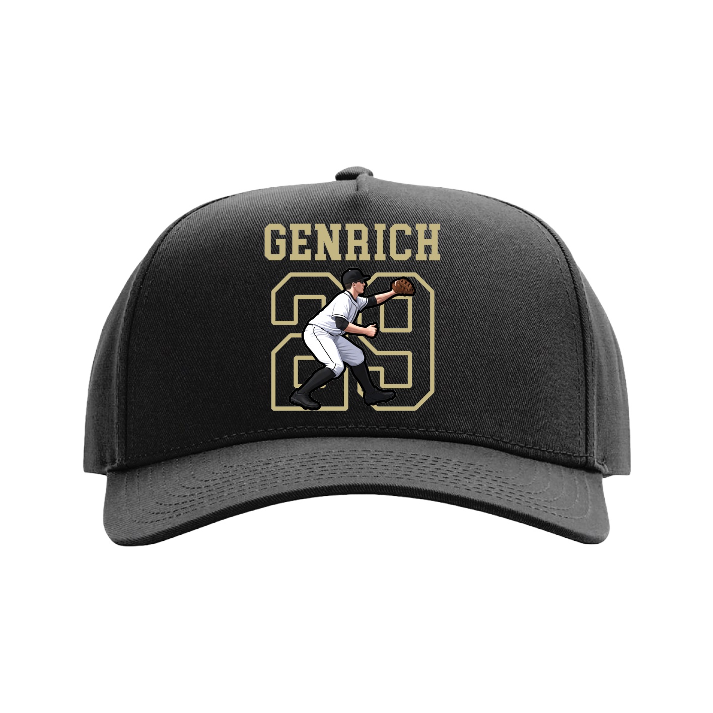Full Fabric Five-Panel Champ Cap — Shirsey in Black
