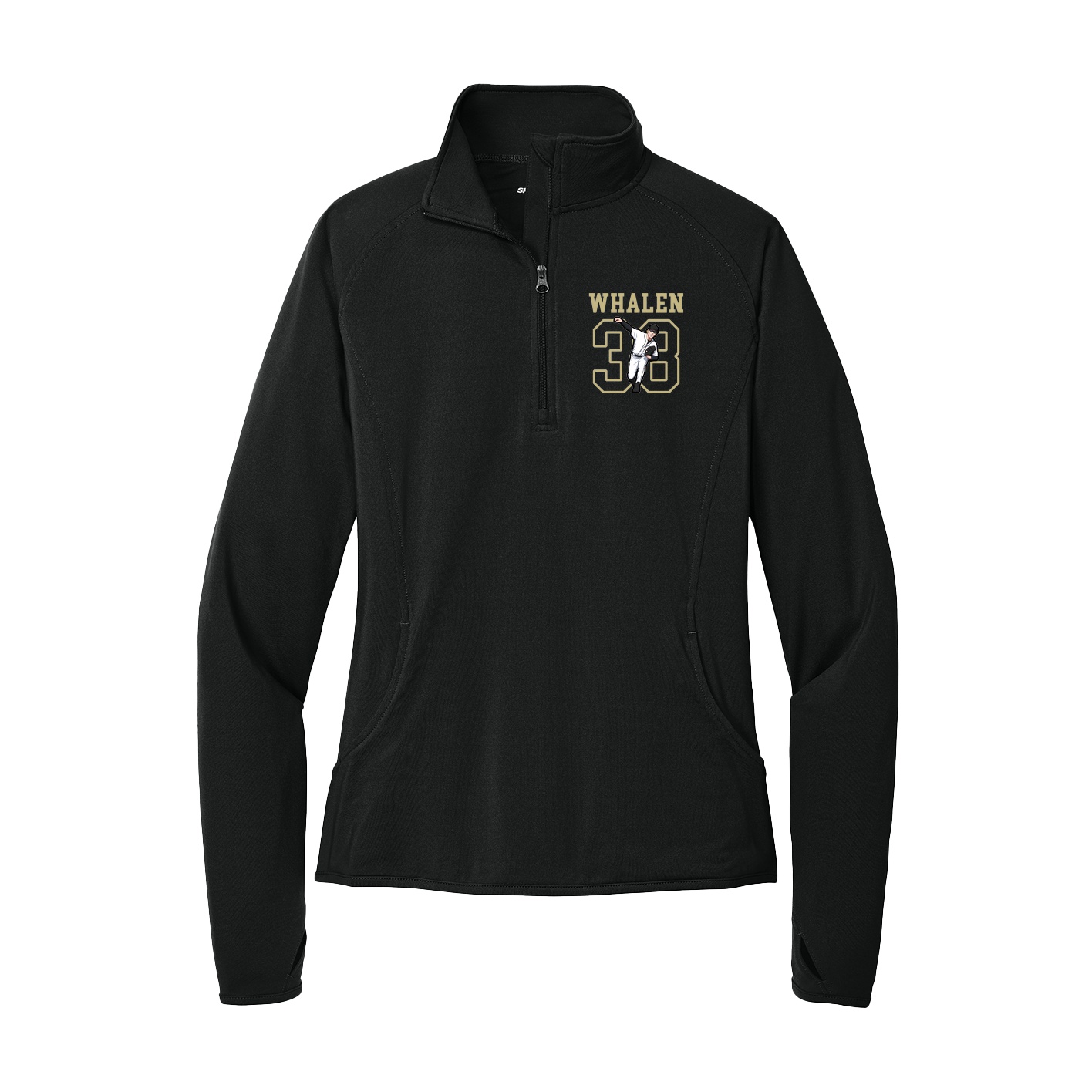 Women's Q-Zip Pullover — Shirsey in Black