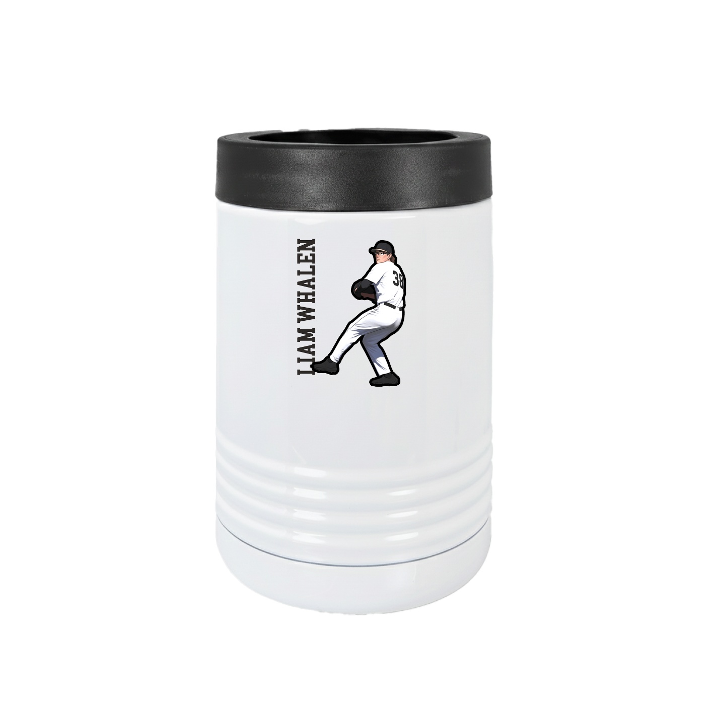 Beverage Holder — Name Vertical in White