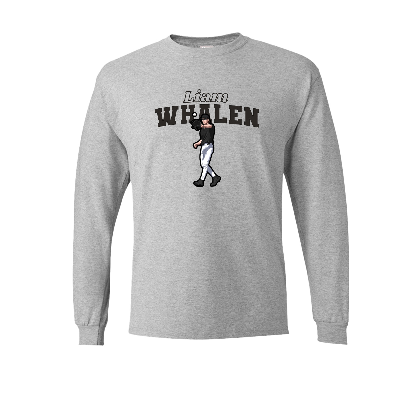 Long Sleeve Tee — Name Arch in Grey