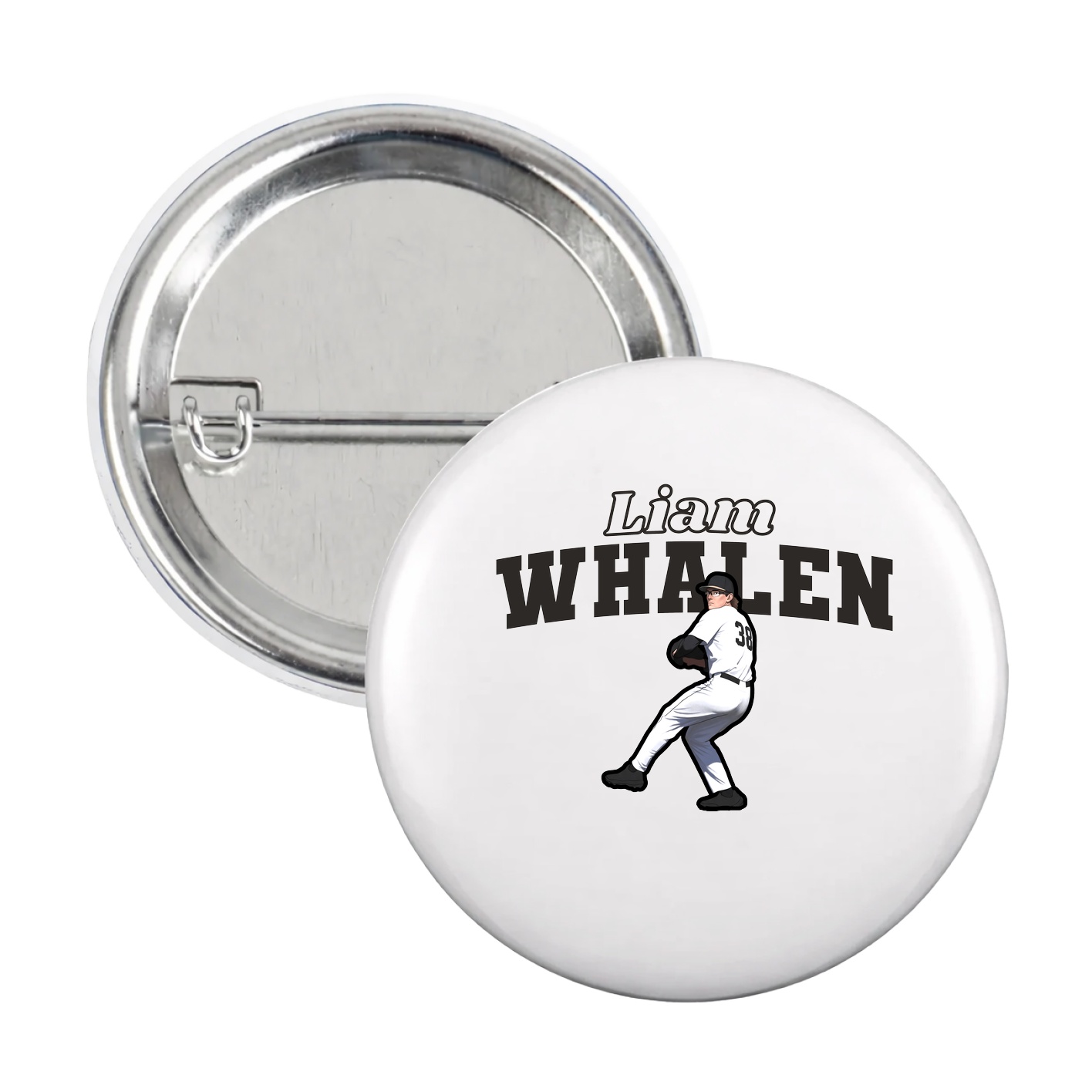 Game Day Button — Name Arch in White