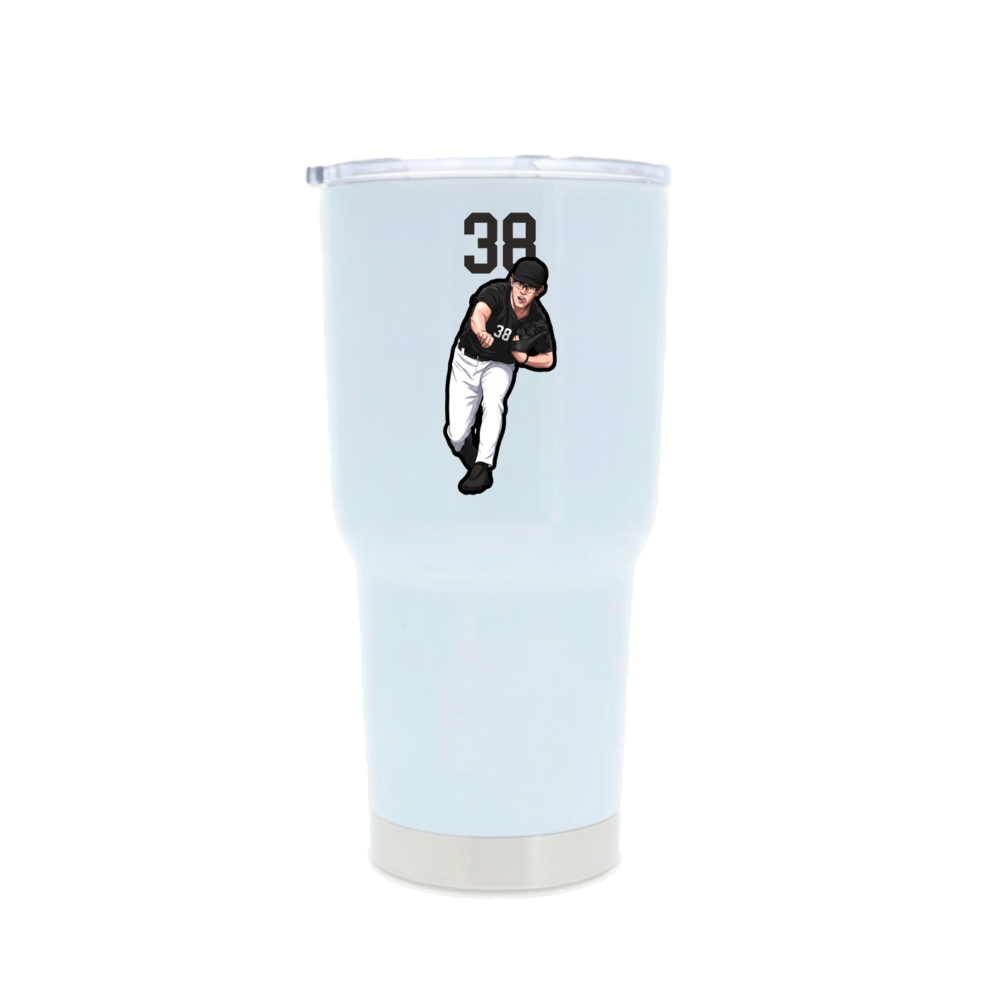 30oz Stainless Steel Tumbler — Number Top in White