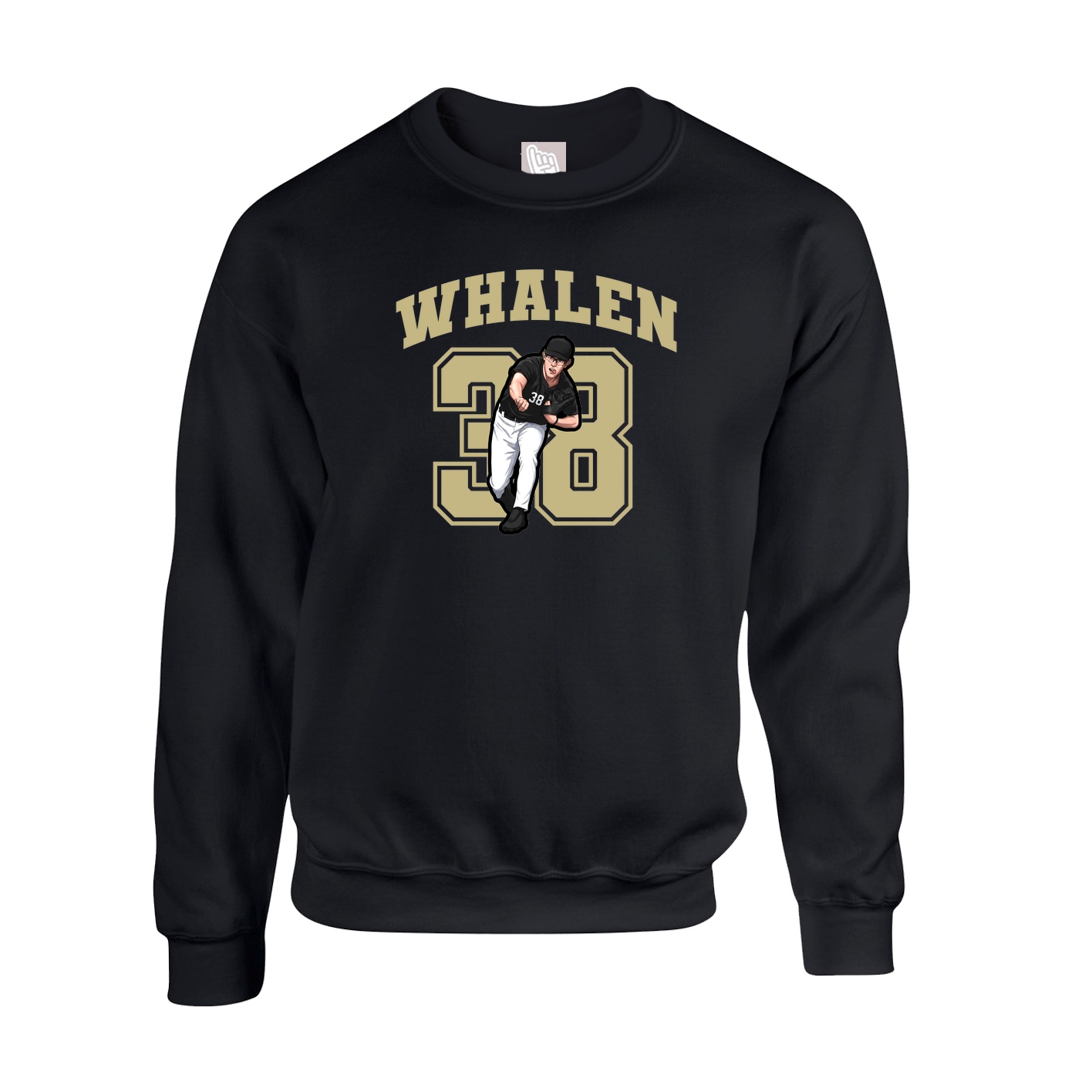 Fleece Crew — Number in Black