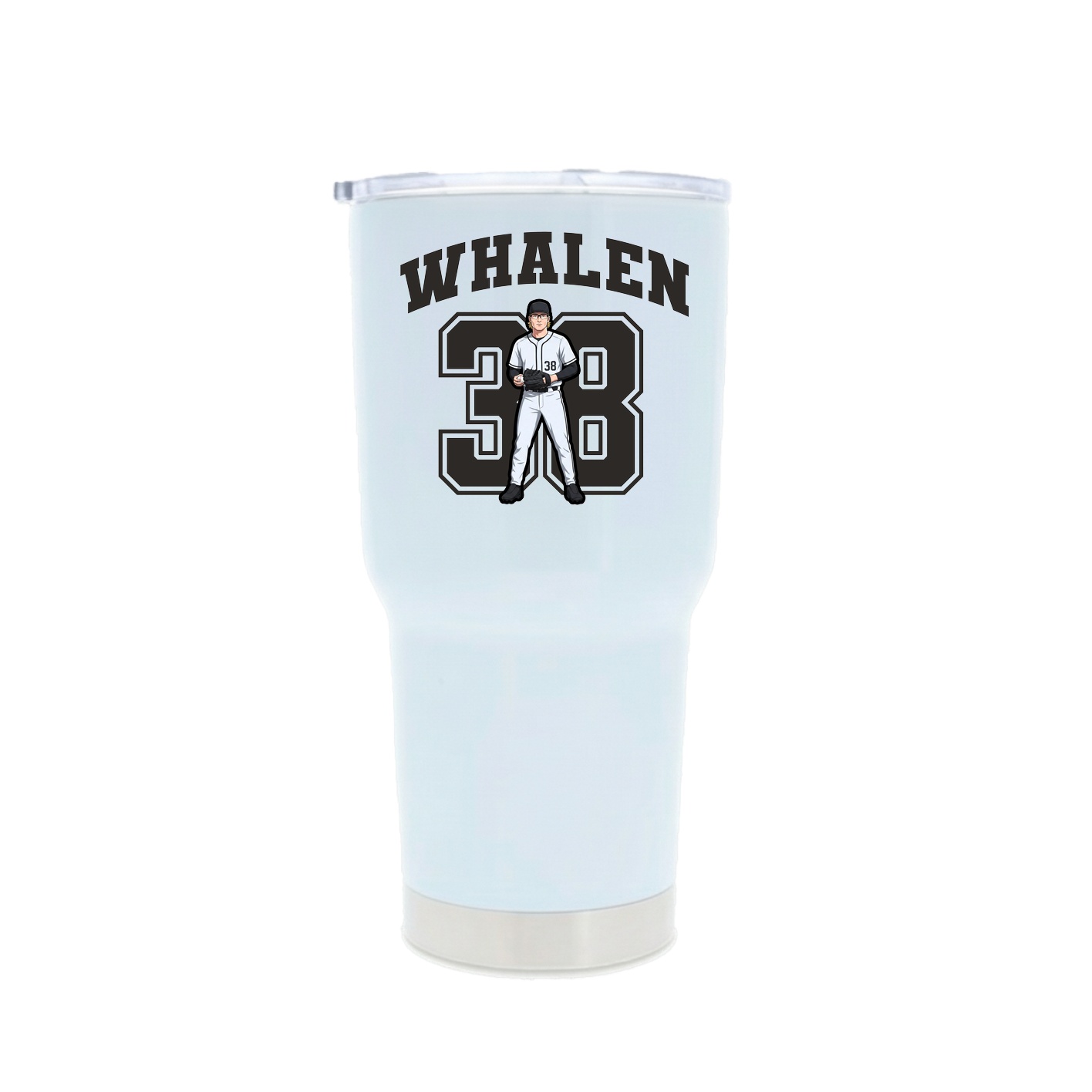 30oz Stainless Steel Tumbler — Number in White