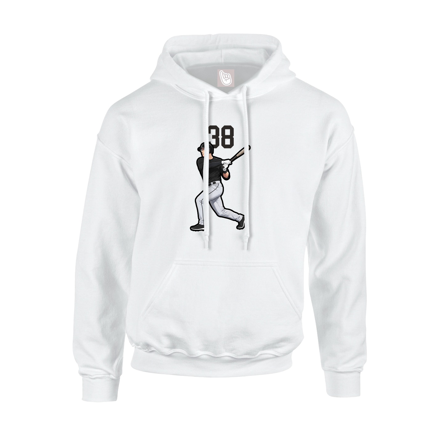 Youth Hoodie — Number Top in White