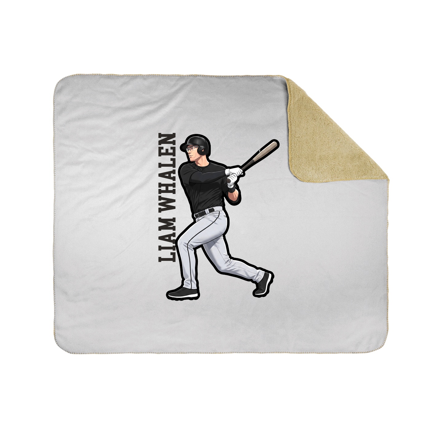 Throw Blanket — Name Vertical in White