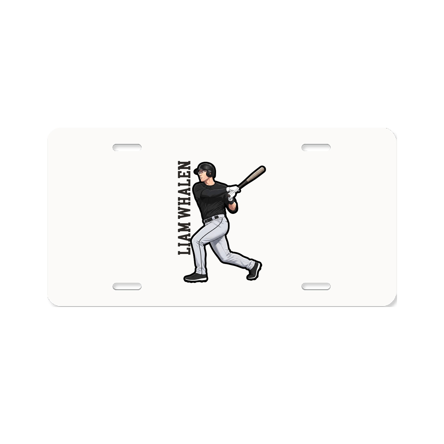 License Plate — Name Vertical in Classic