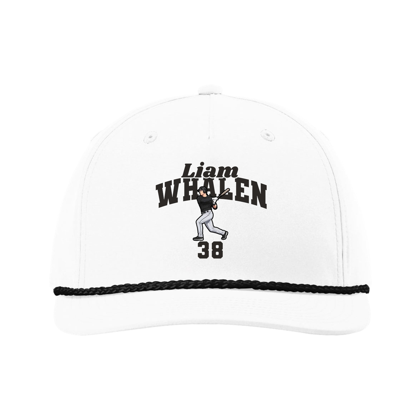 Five-Panel Classic Rope Cap — Signature Arch in White